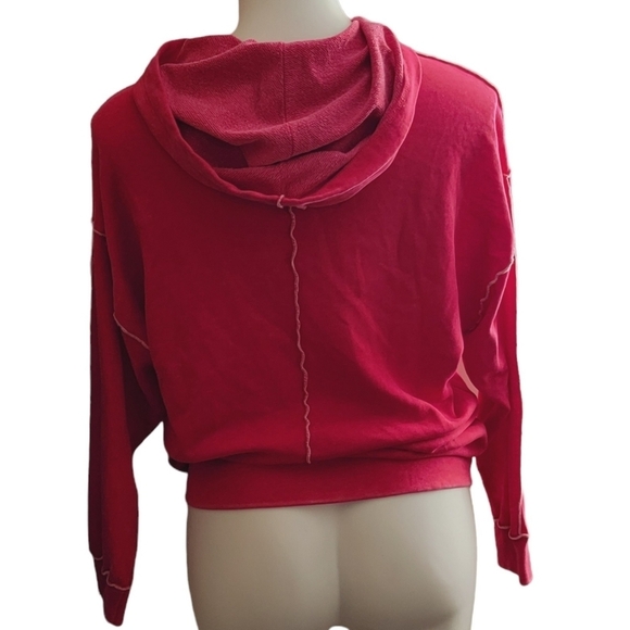 Wild Fable Seamed Hooded Sweatshirt Magenta Size XS - Picture 3 of 10